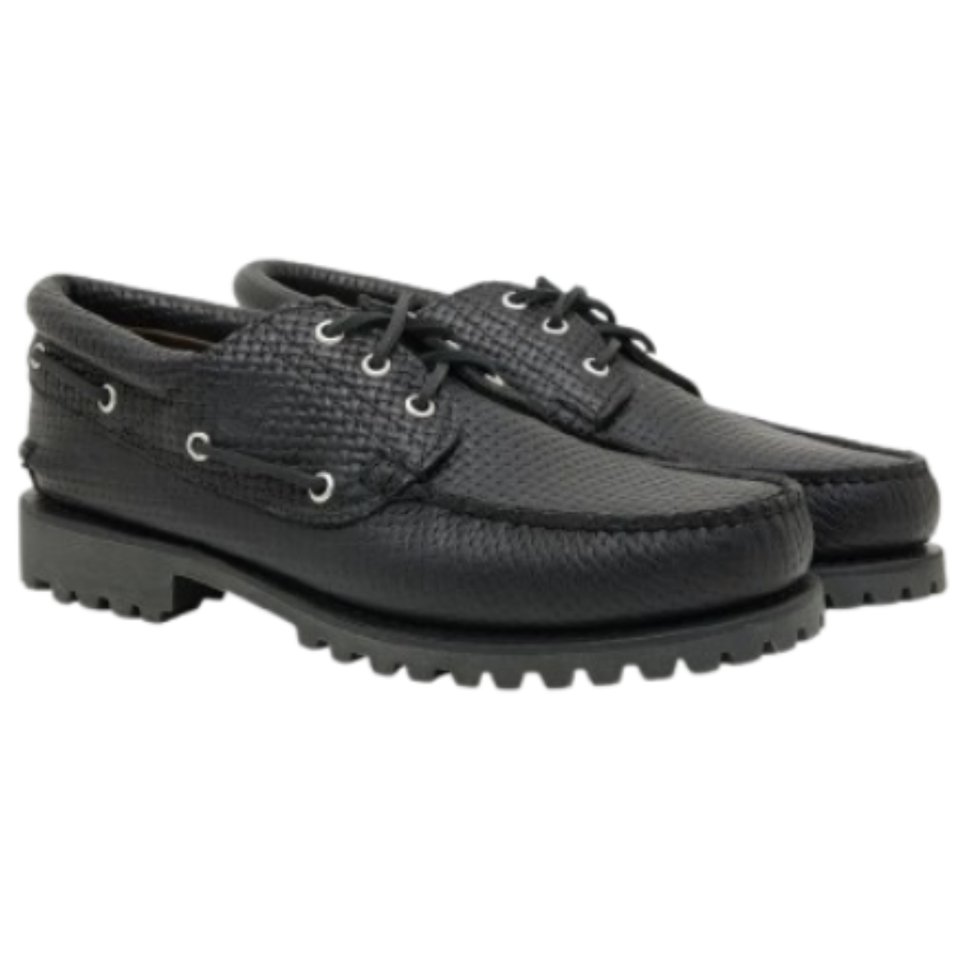 Timberland Authentic Boat Shoe Black Grain