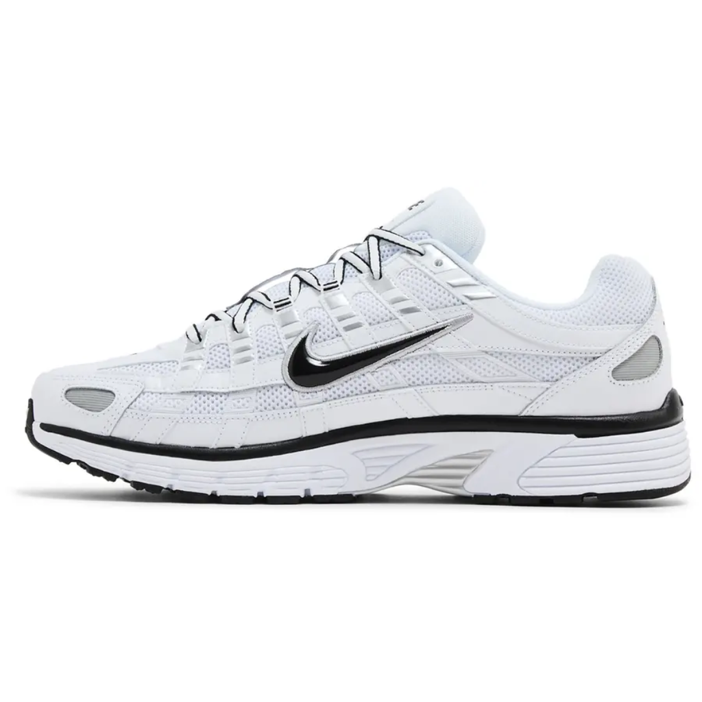 Nike P-6000 White Metallic Silver Black