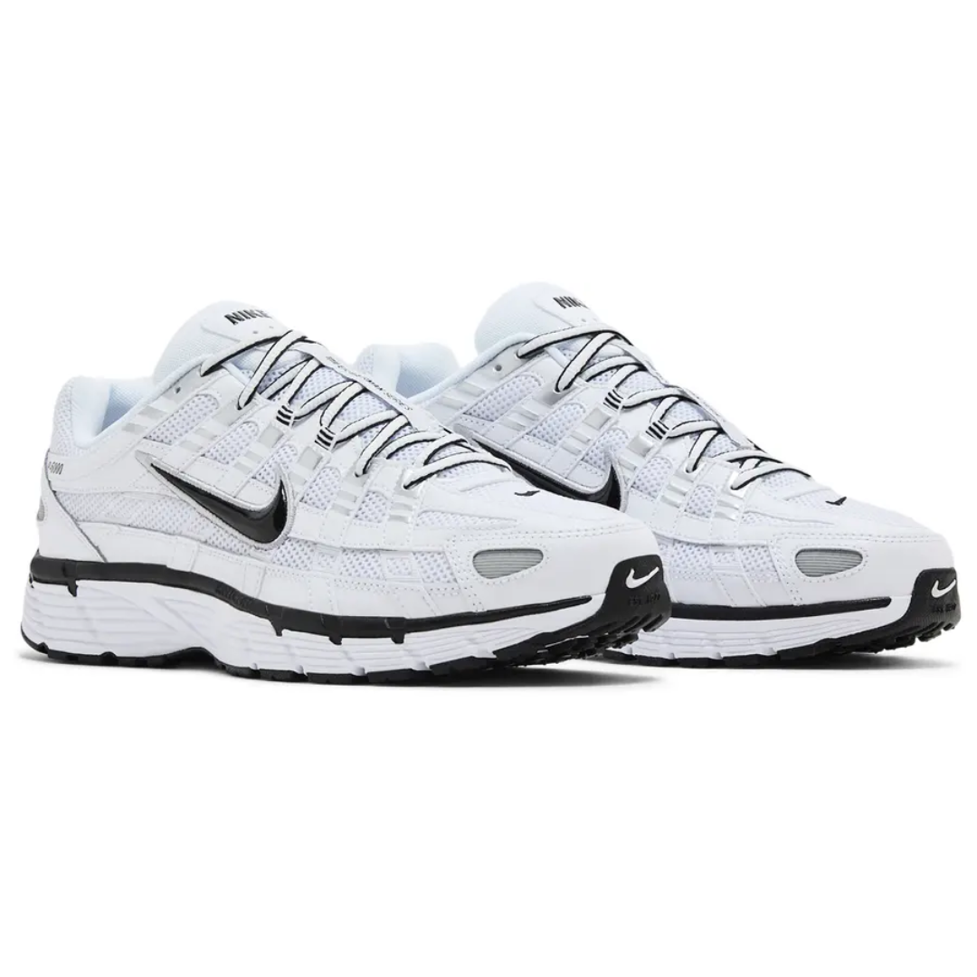 Nike P-6000 White Metallic Silver Black