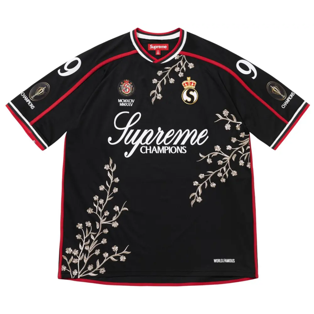 Supreme Floral Soccer Jersey Black