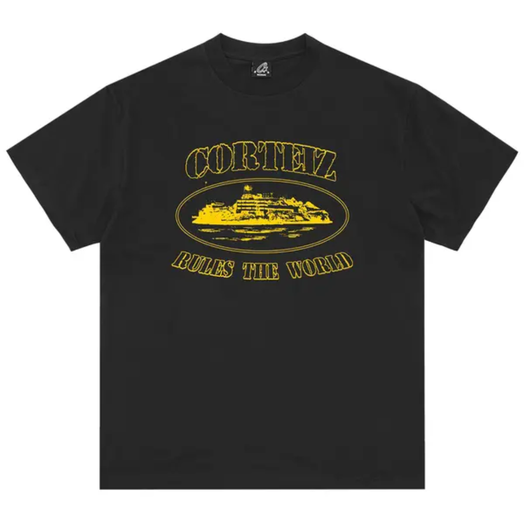 Corteiz OG Alcatraz Tee Black Yellow