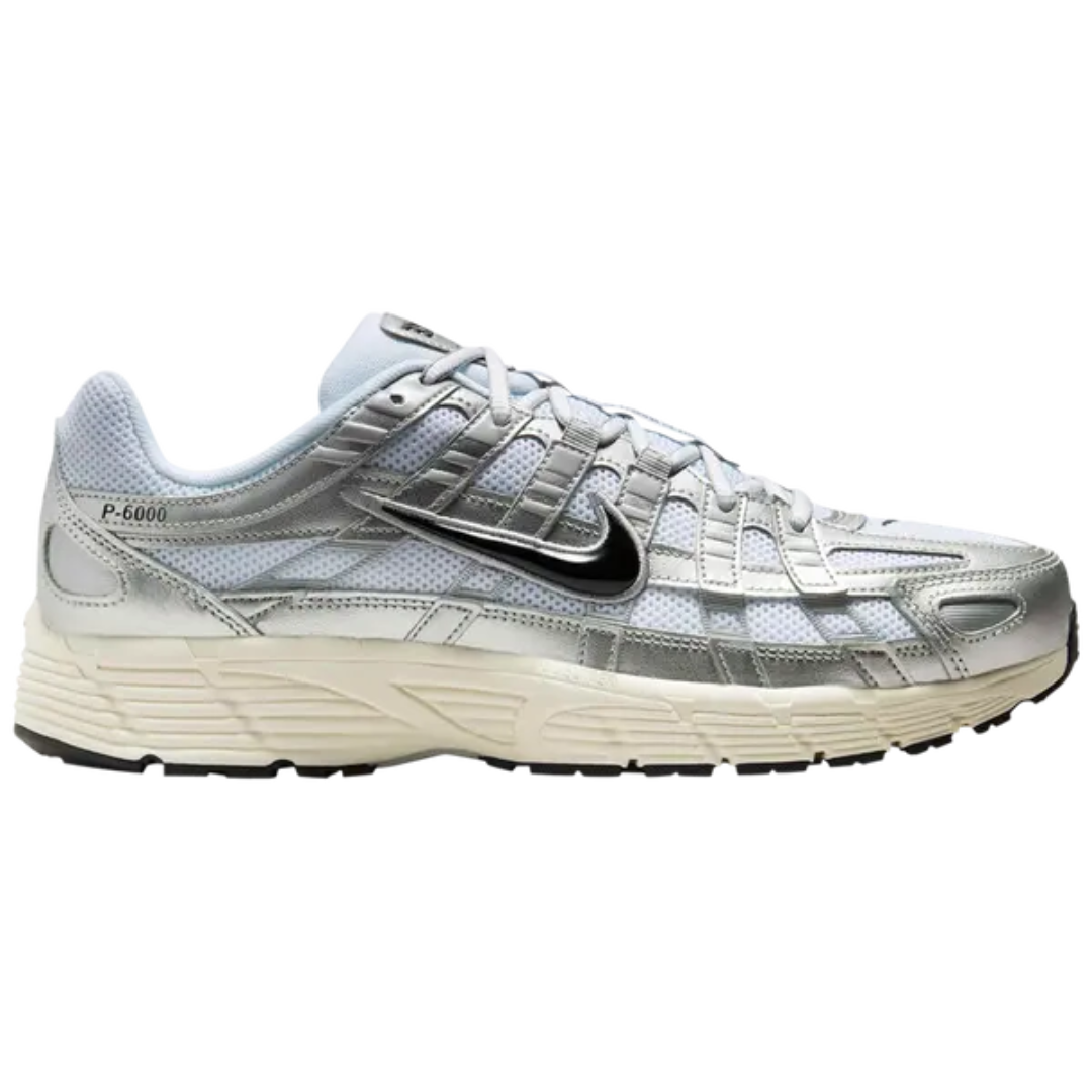 Nike P-6000 White Metallic Silver Flat Silver Black